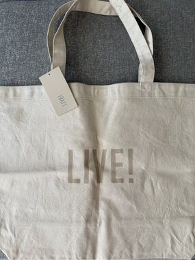 Live! Tote Bag - Neutral Beige - New with tag